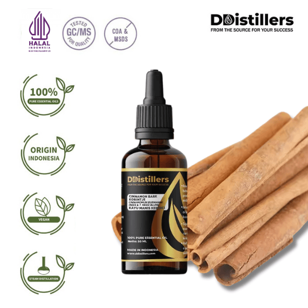 Cinnamon Bark Korintje / Kulit Kayu Manis Kerinci Essential Oil Pure 100%, 50-100ML GS