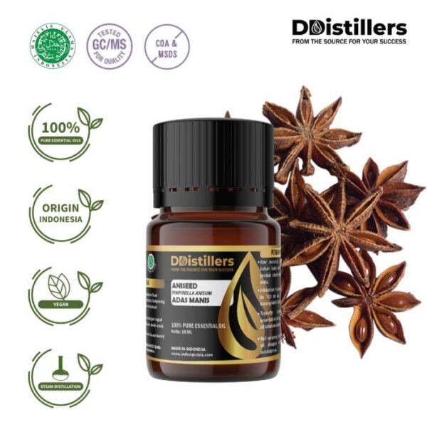 Aniseed / Anise / Adas Manis Essential Oil Pure 100%, 2-10ML GS