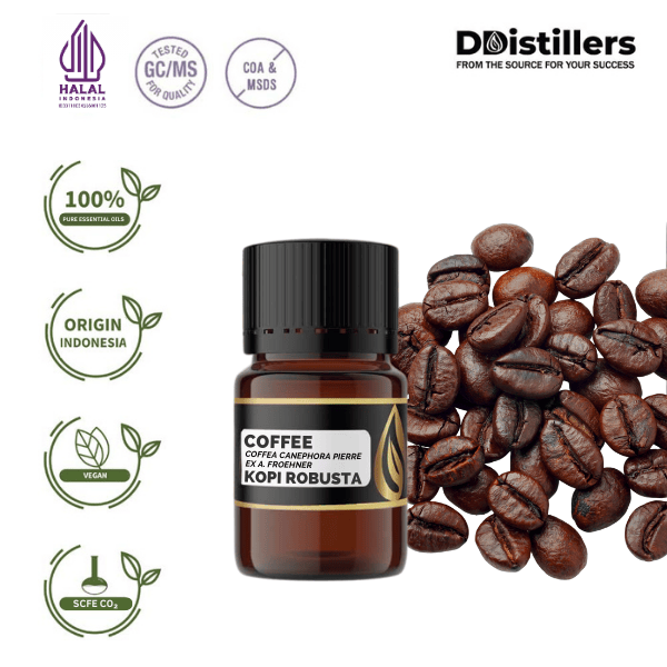 Coffee / Kopi Robusta Essential Essential Oil Pure 100%, 2-10ML GS